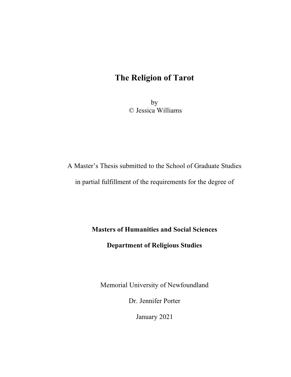 The Religion of Tarot