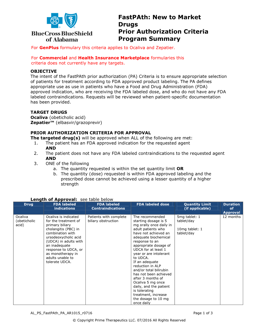 New to Market Drugs Prior Authorization Criteria