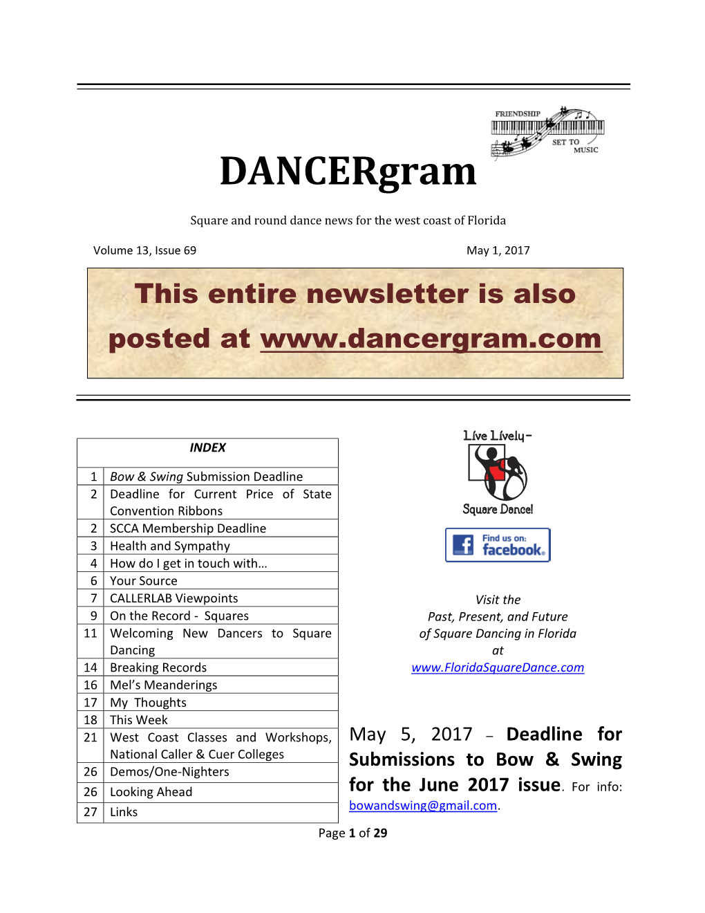 Dancergram 5/1/2017
