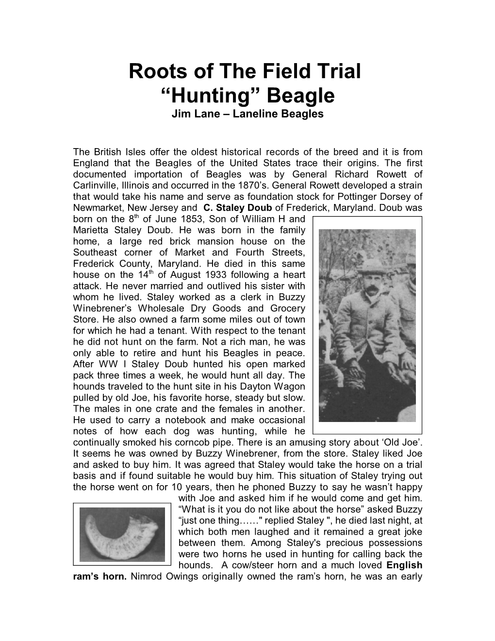 Roots of the Field Trial "Hunting" Beagle