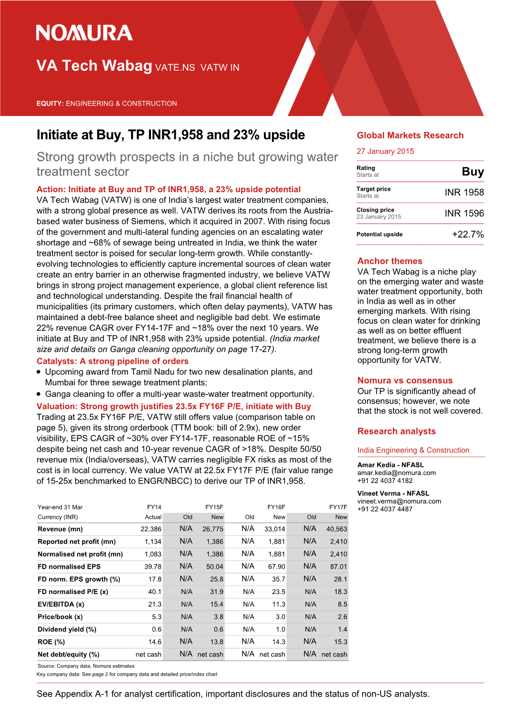 Initiate at Buy, TP INR1,958 and 23% Upside Global Markets Research