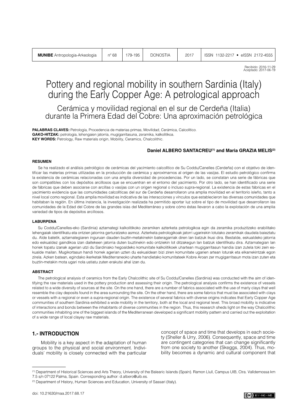 Pottery and Regional Mobility in Southern Sardinia (Italy) During the Early Copper Age: a Petrological Approach