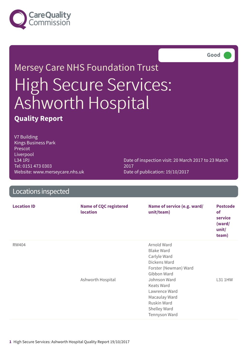 Mersey Care NHS Foundation Trust Newapproachcomprehensive Core