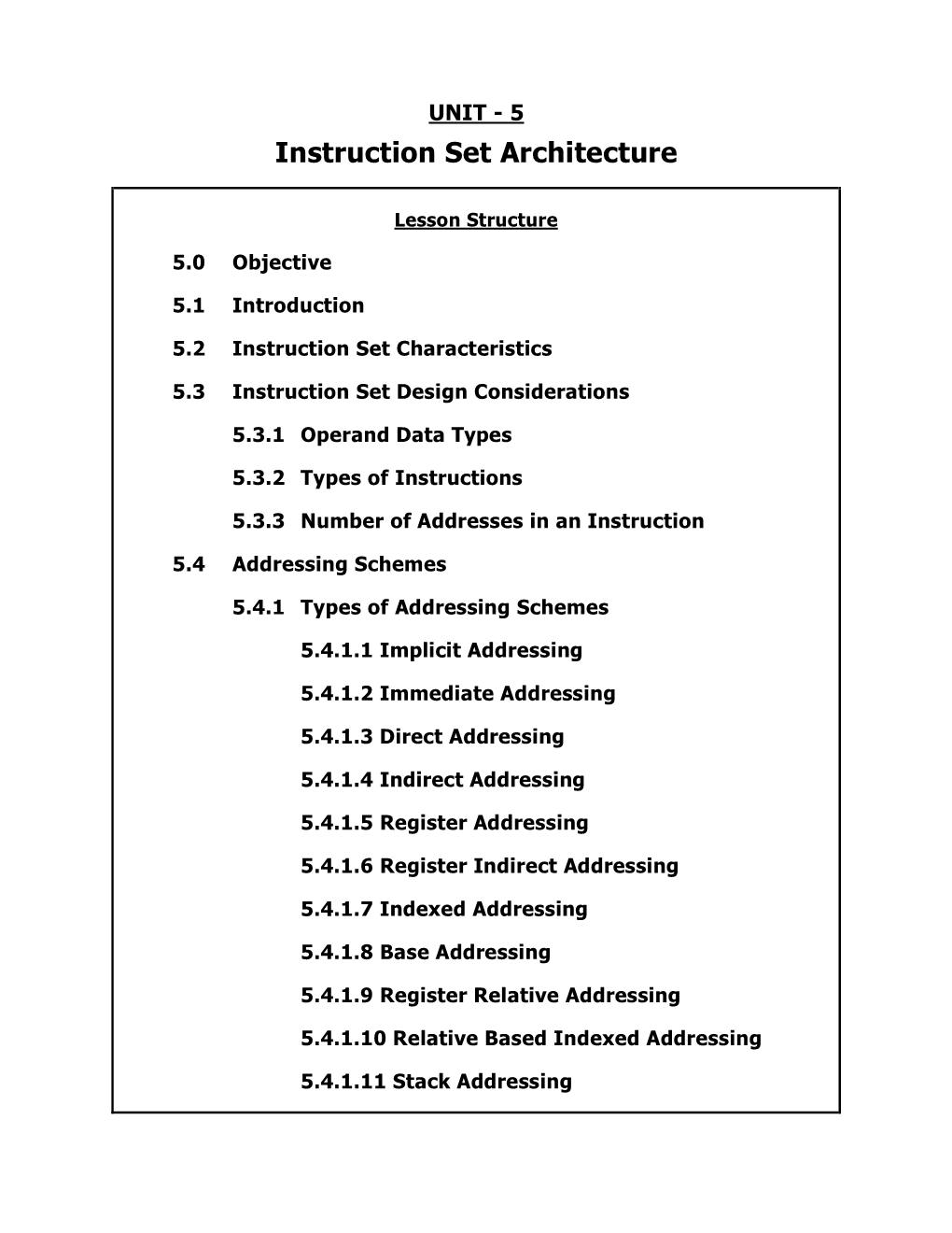 Instruction Set Architecture