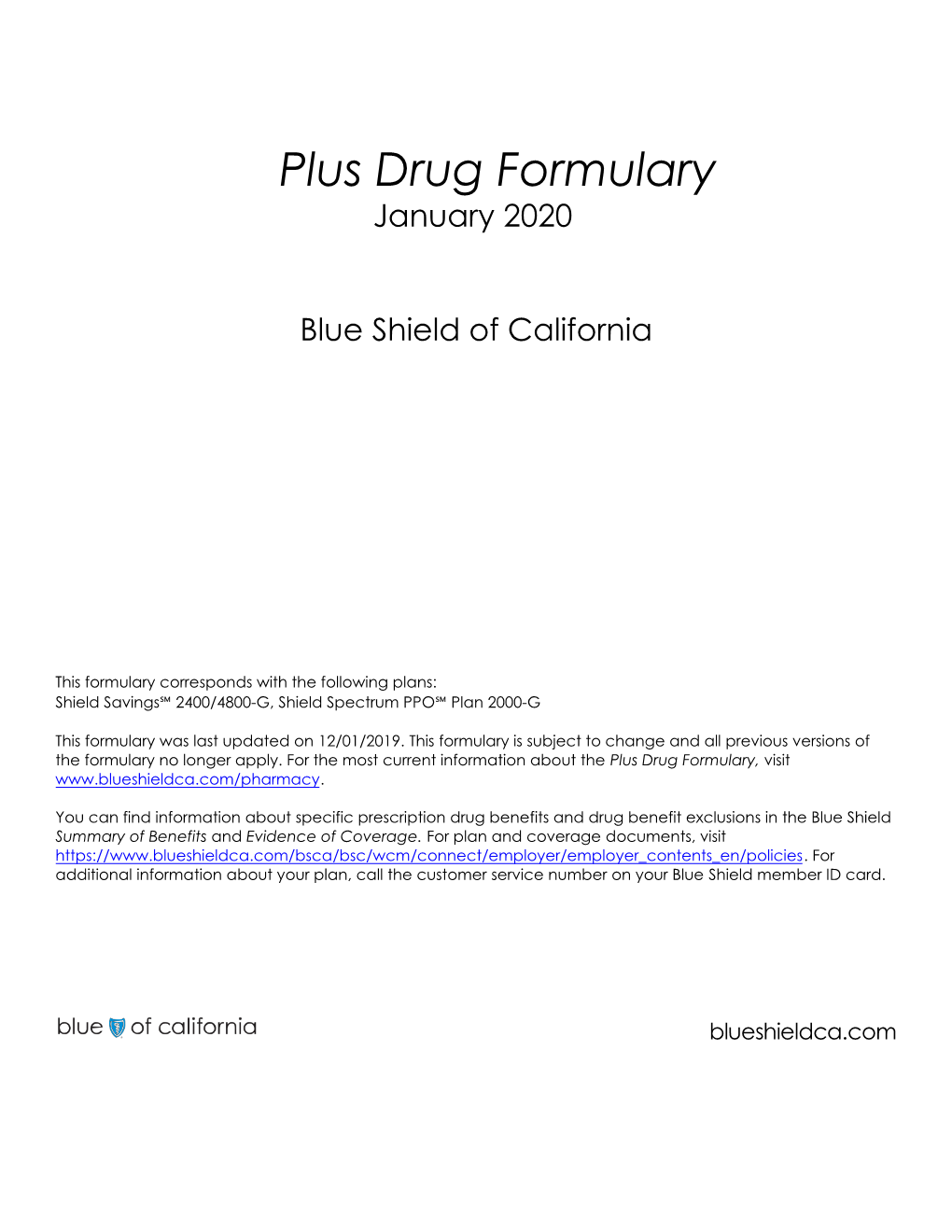 Drug Formulary January 2020