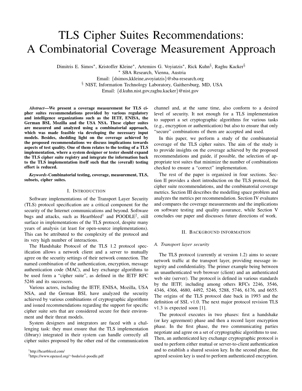 TLS Cipher Suites Recommendations: a Combinatorial Coverage Measurement Approach