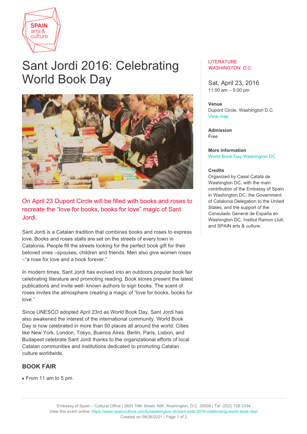 Sant Jordi 2016: Celebrating World Book