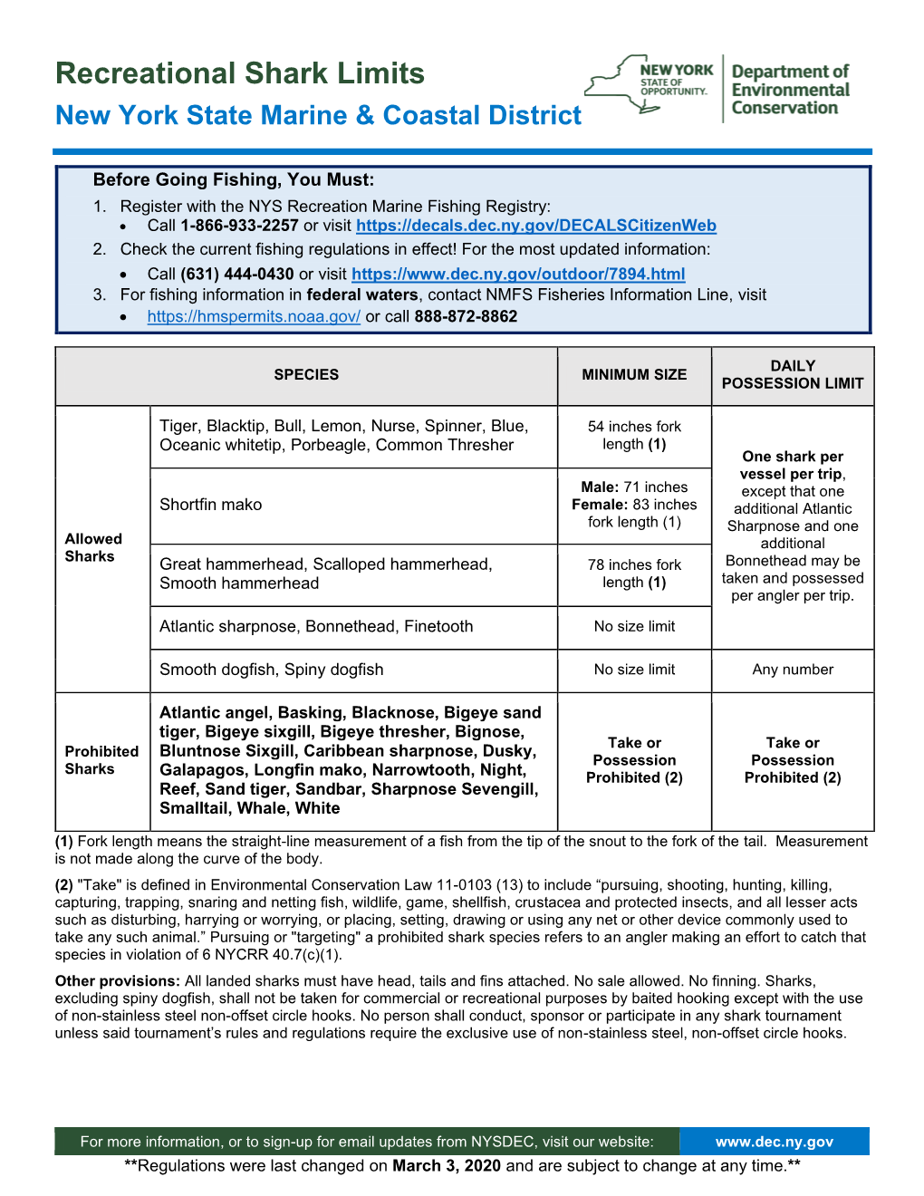 Recreational Shark Fishing Limits