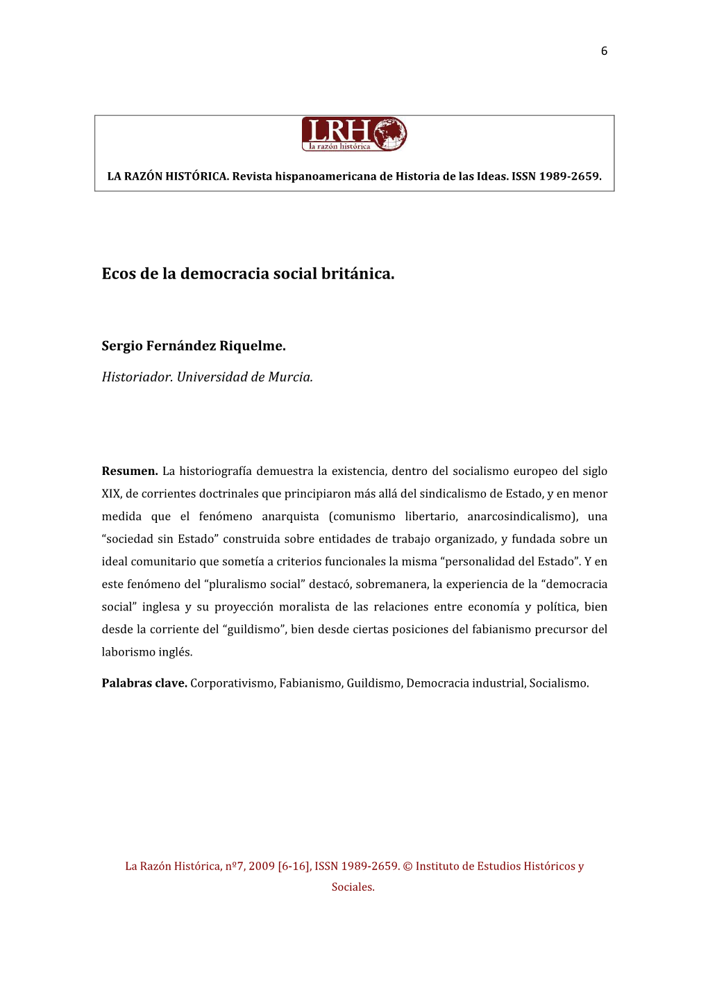 Sergio Fernandez Riquelme. La Democracia Industrial Britanica. La