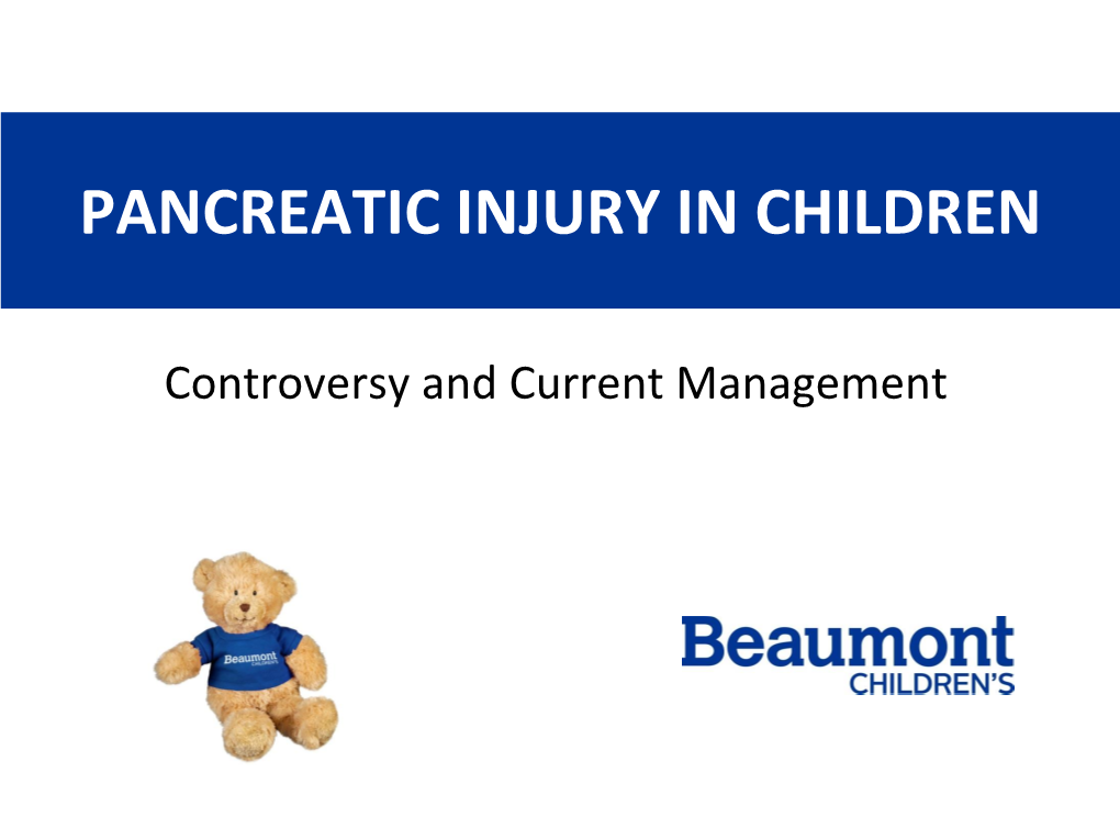 Injuries to the Pancreatic Head