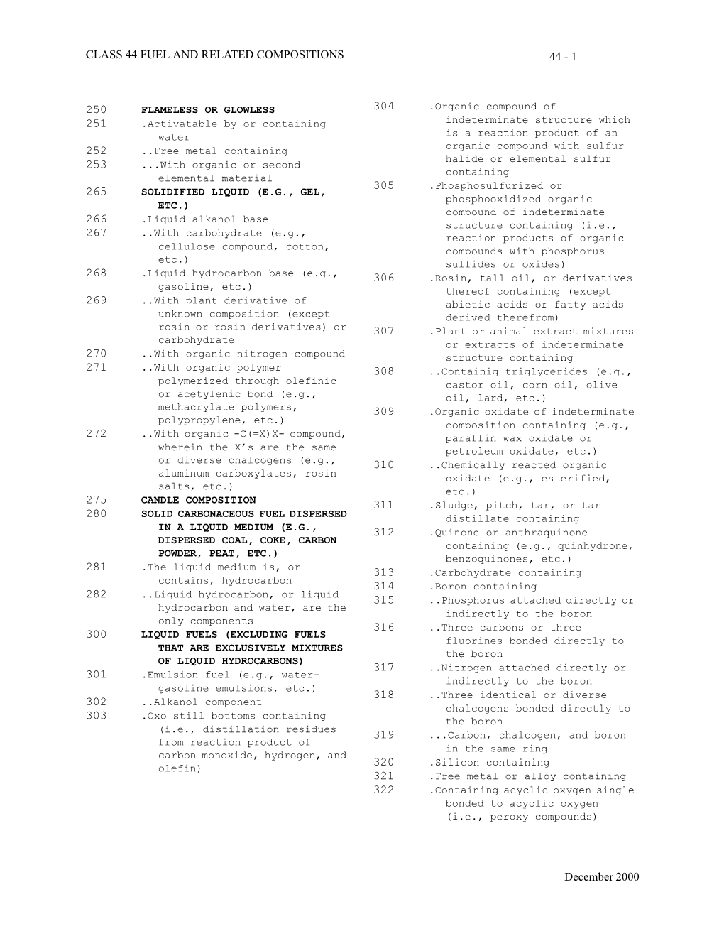 Class 44 Fuel and Related Compositions 44 - 1