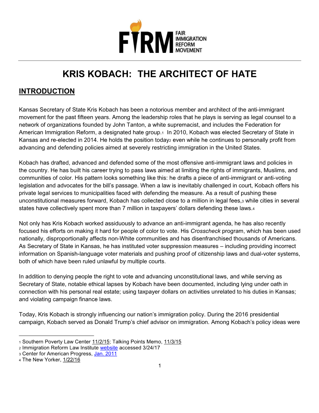 Kris Kobach: the Architect of Hate