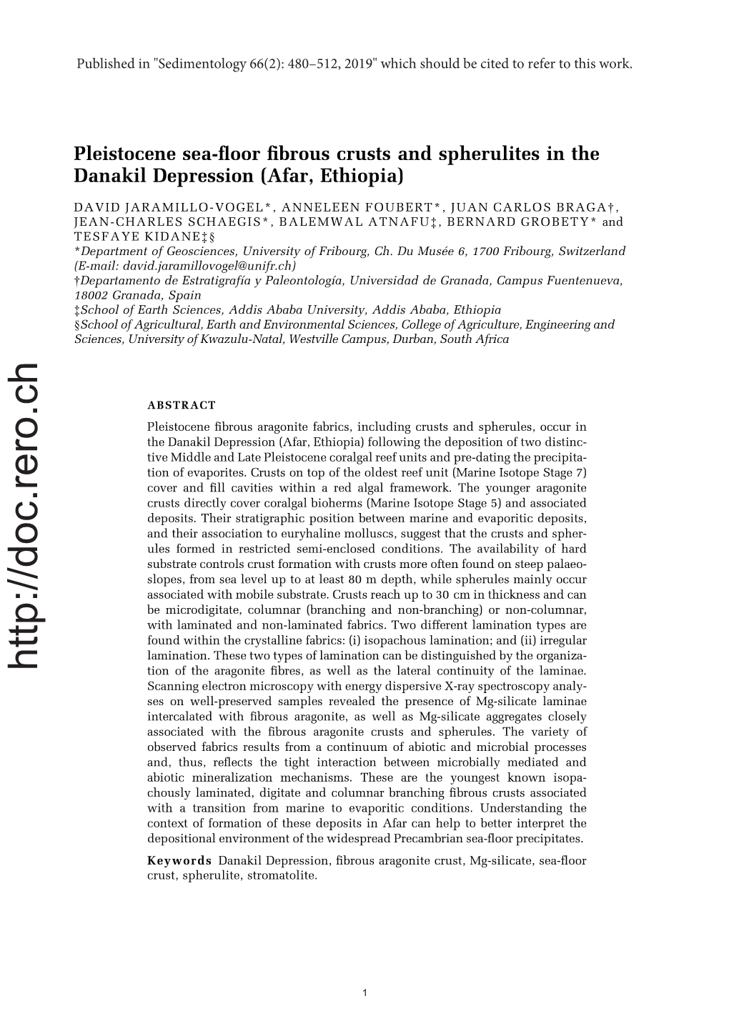 Pleistocene Sea‐Floor Fibrous Crusts and Spherulites in The