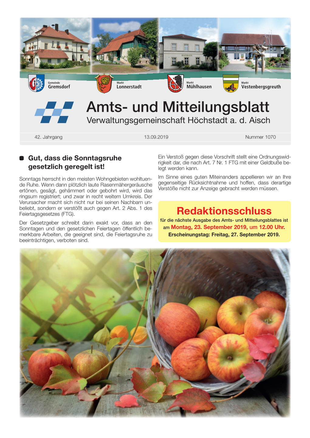 Amts- Und Mitteilungsblatt Verwaltungsgemeinschaft Höchstadt A