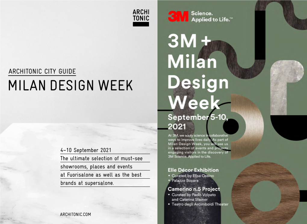 Architonic City Guide ­Milan ­Design ­Week