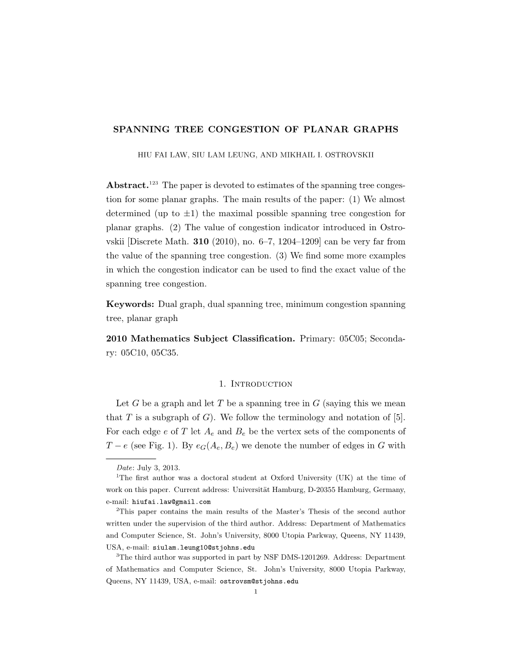 Spanning Tree Congestion of Planar Graphs