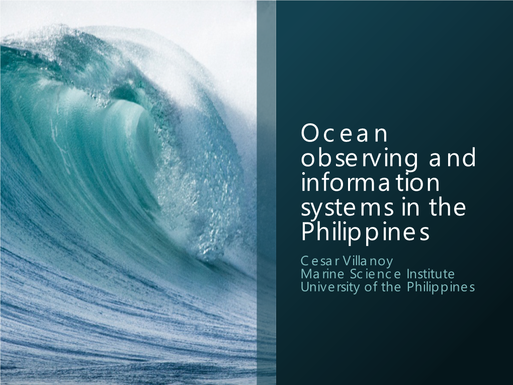 Ocean Observing and Information Systems in the Philippines