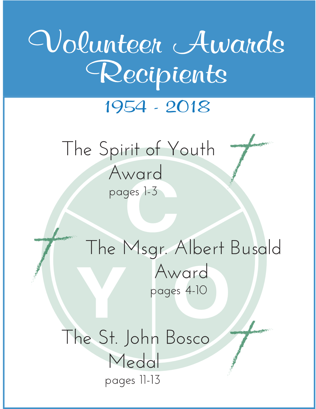 1954-2018 Volunteer Award Winners