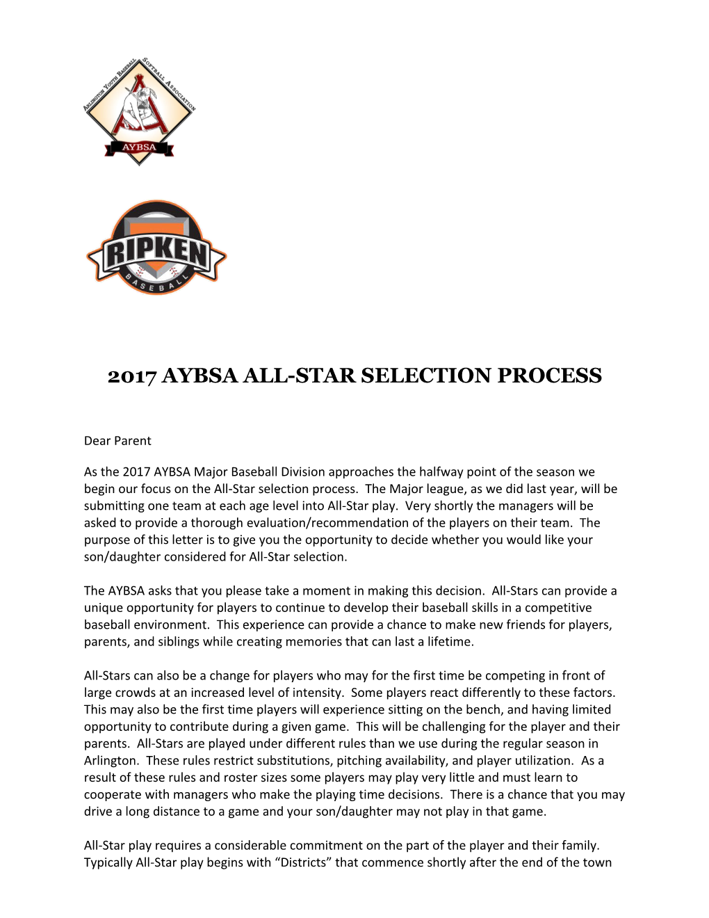 2017 Aybsa All-Star Selection Process