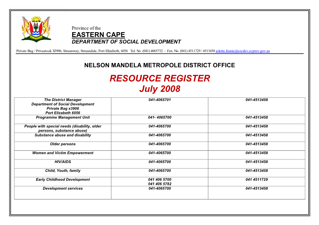 Download Resource Register