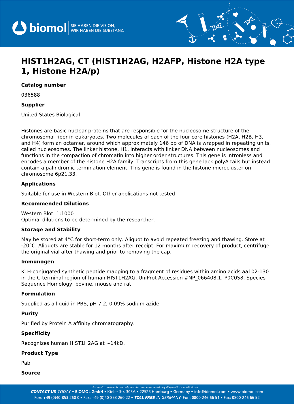 Usbiological Datasheet