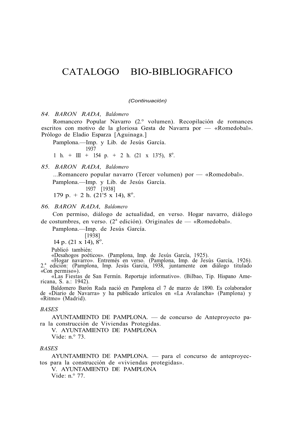 Catálogo Bio-Bibliográfico