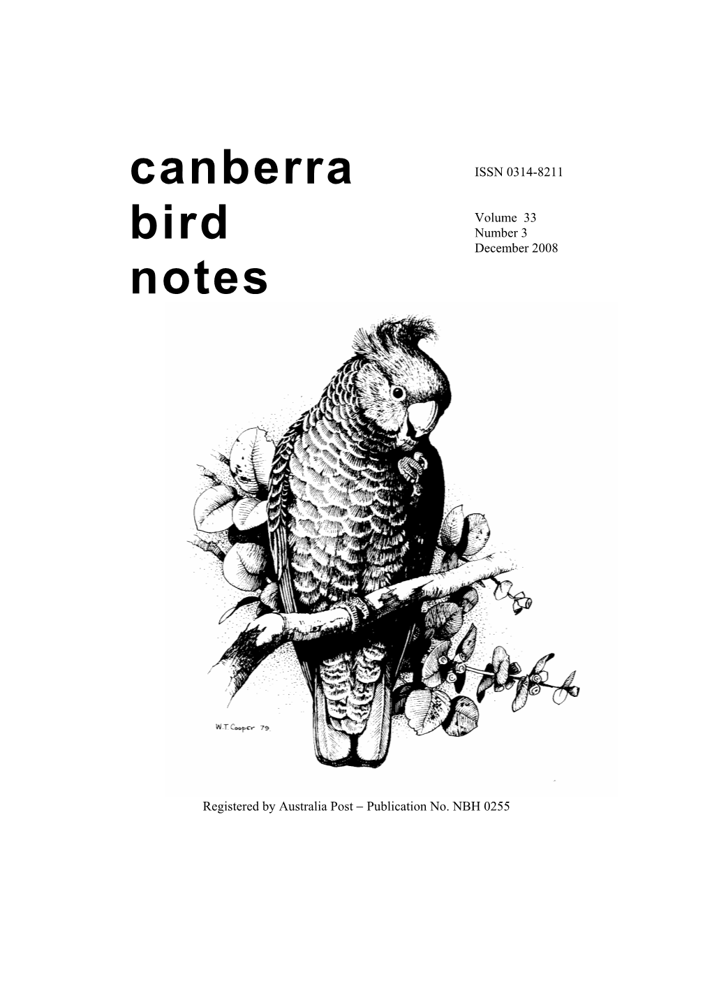 Canberra Bird Notes