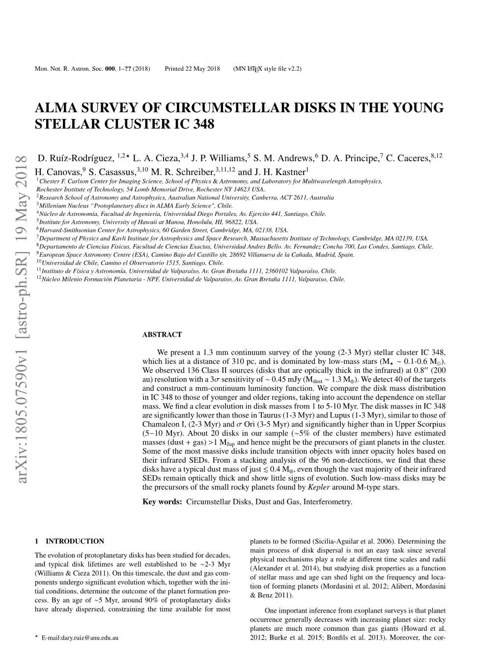 Alma Survey of Circumstellar Disks in the Young Stellar Cluster Ic 348