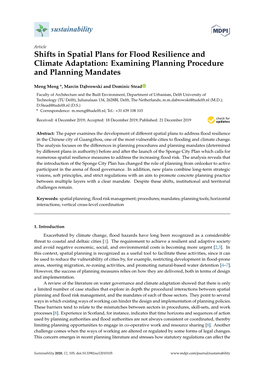 Shifts in Spatial Plans for Flood Resilience and Climate Adaptation: Examining Planning Procedure and Planning Mandates
