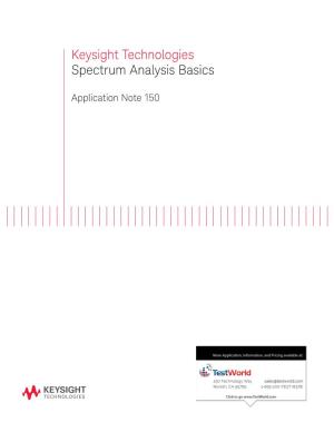 Keysight Technologies Spectrum Analysis Basics