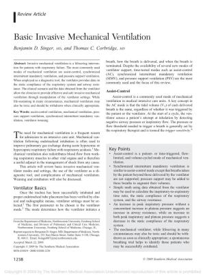Basic Invasive Mechanical Ventilation