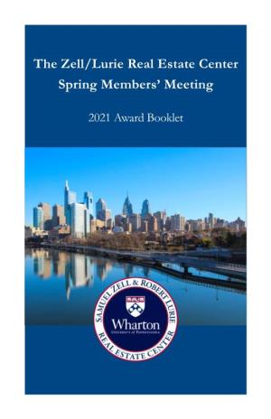 The Zell/Lurie Real Estate Center Spring Members' Meeting