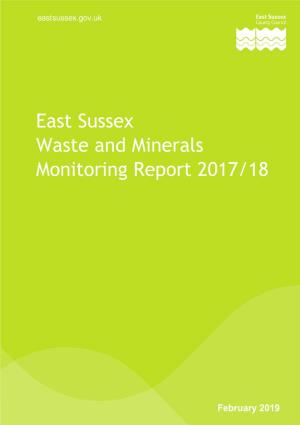 Waste and Minerals Monitoring Report 2017/18
