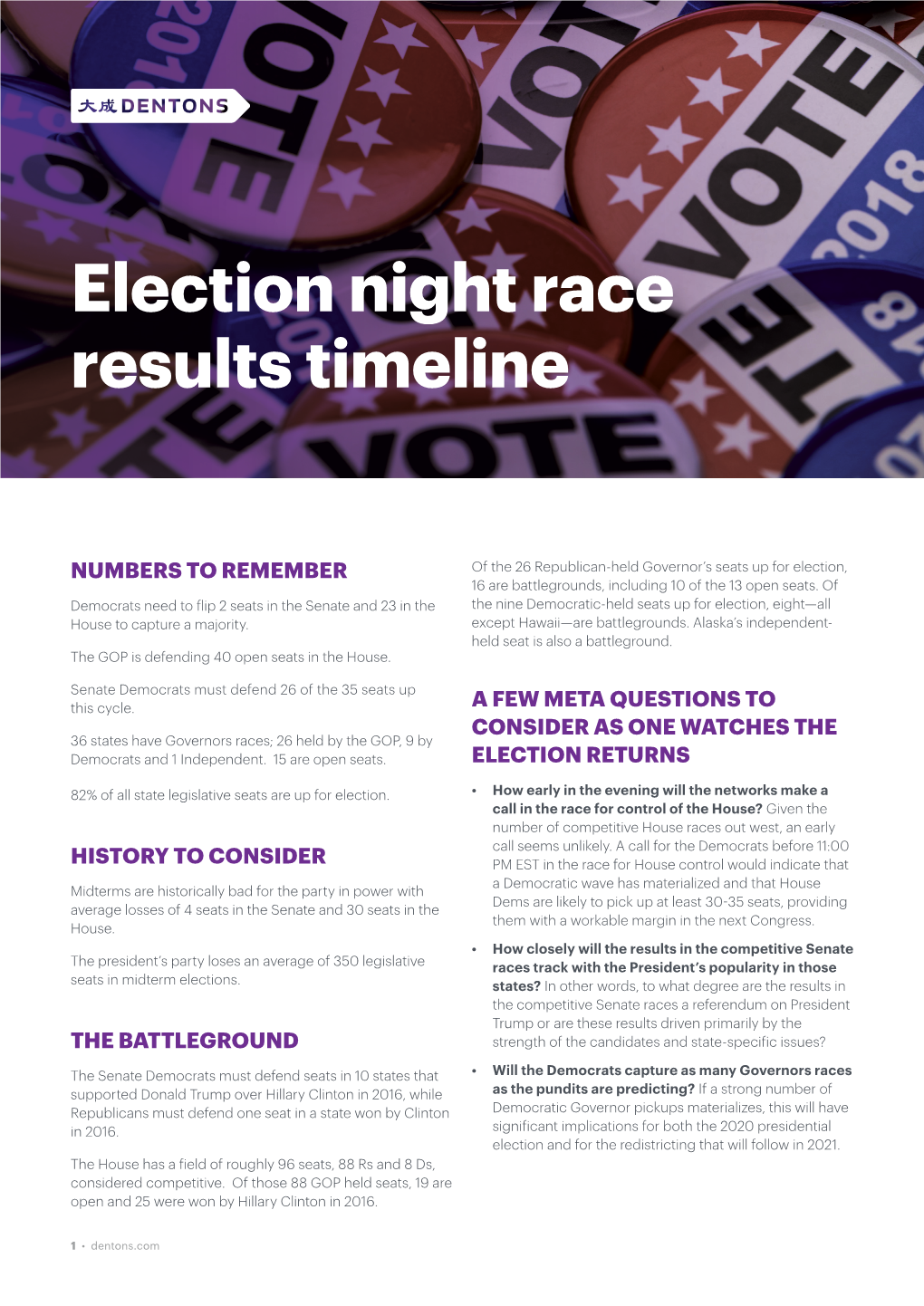 Election Night Race Results Timeline