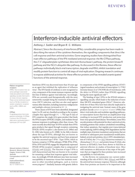 Interferon-Inducible Antiviral Effectors