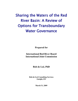 Sharing the Waters of the Red River Basin: a Review of Options for Transboundary Water Governance