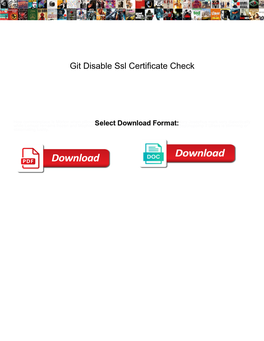 Git Disable Ssl Certificate Check