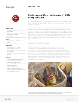 Cocio Expand Their Reach Among 16-30S Using Youtube