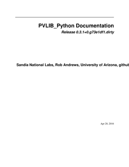 Pvlibprotect T1 Extunderscore Python Documentation