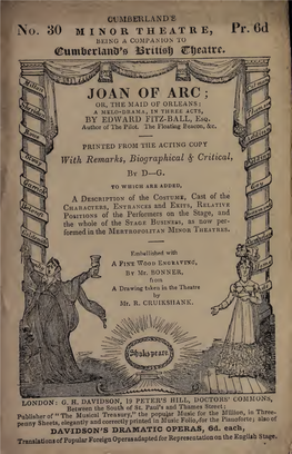 Joan of Arc; Or, the Maid of Orleans : a Melo-Drama, in Three Acts / By