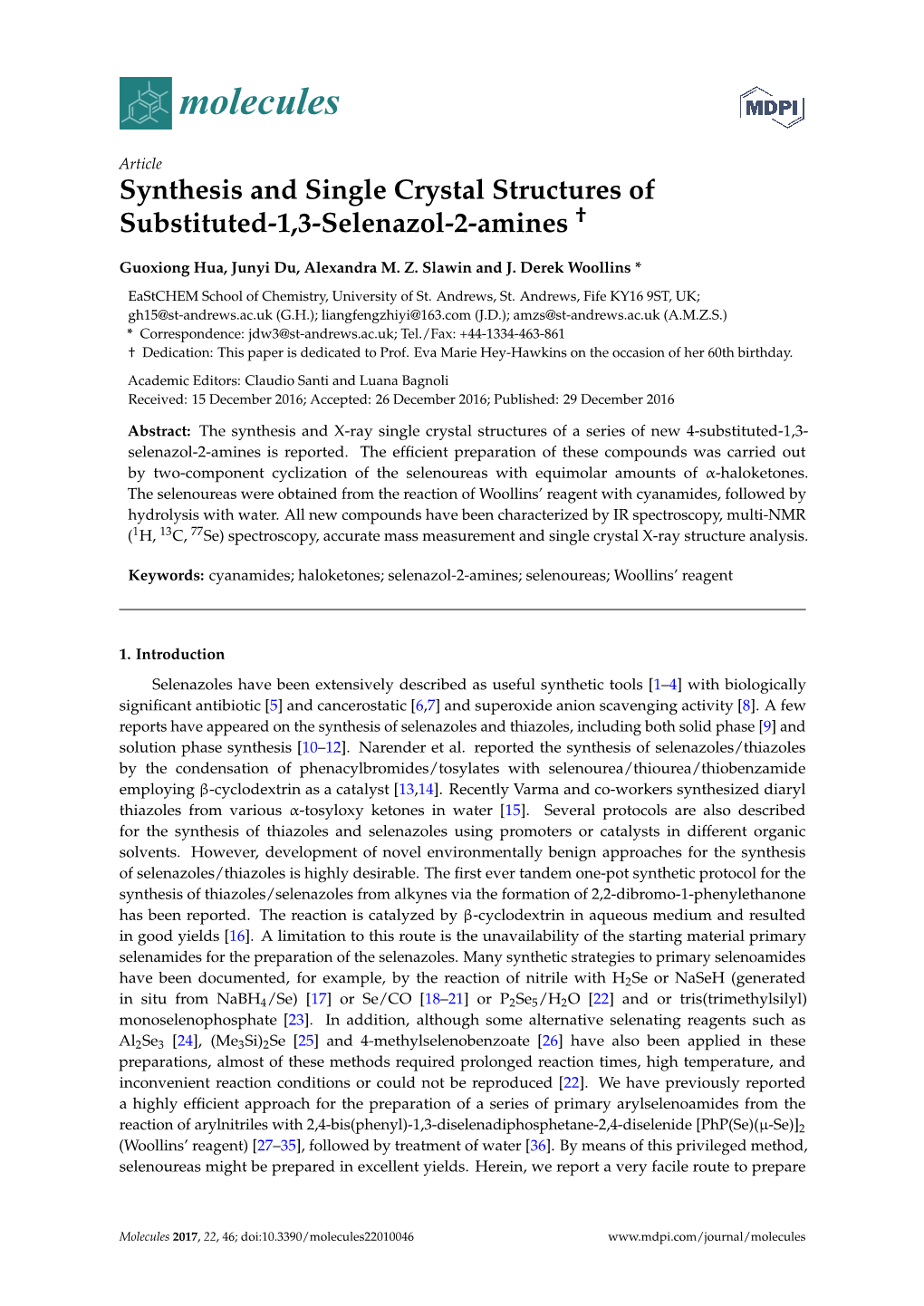 Synthesis and Single Crystal Structures of Substituted-1, 3