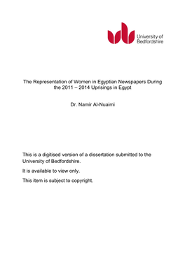 2014 Uprisings in Egypt Dr. Namir Al-Nuaimi This Is A