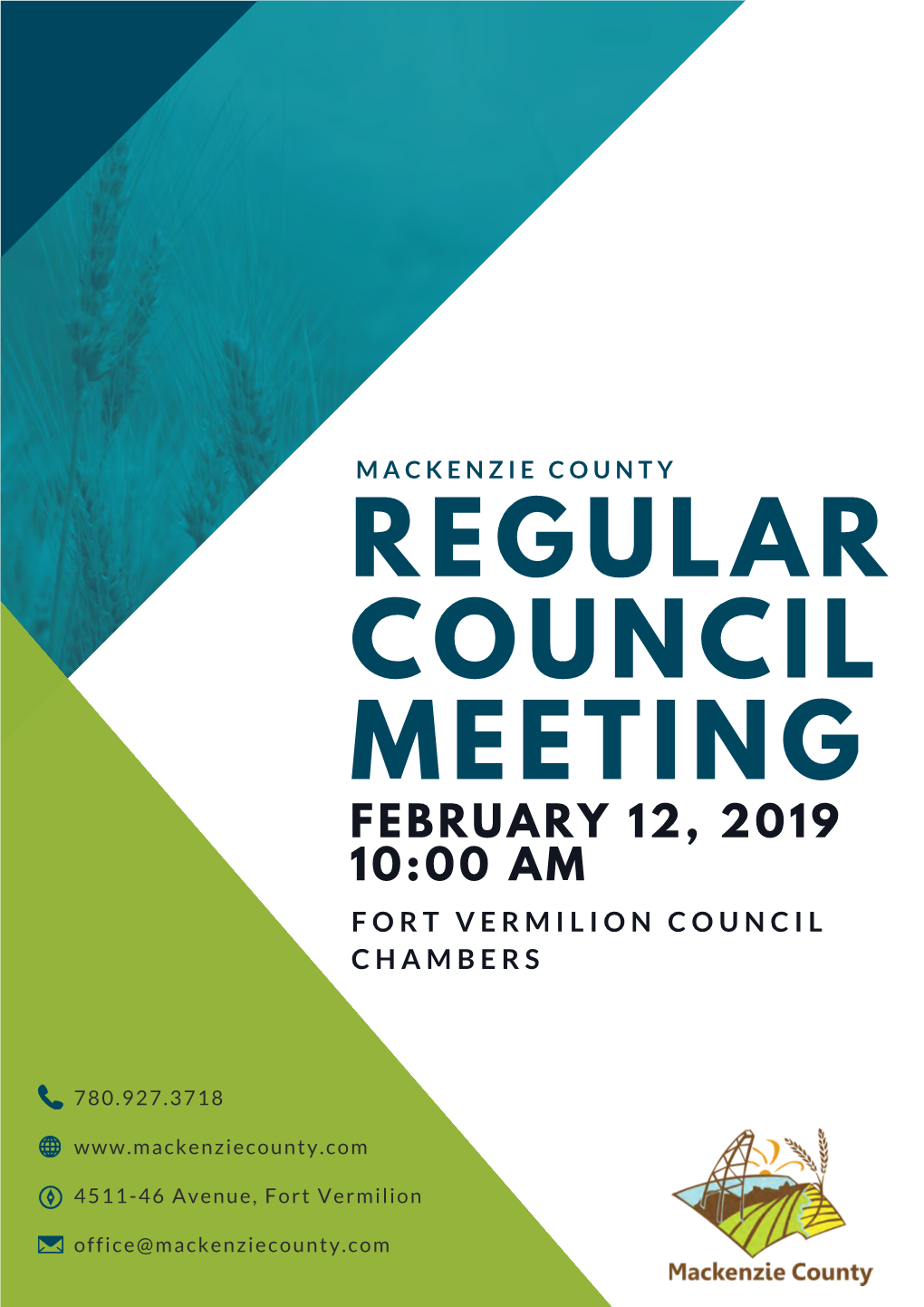 Regular Council Meeting February 12, 2019 10:00 Am Fort Vermilion Council Chambers