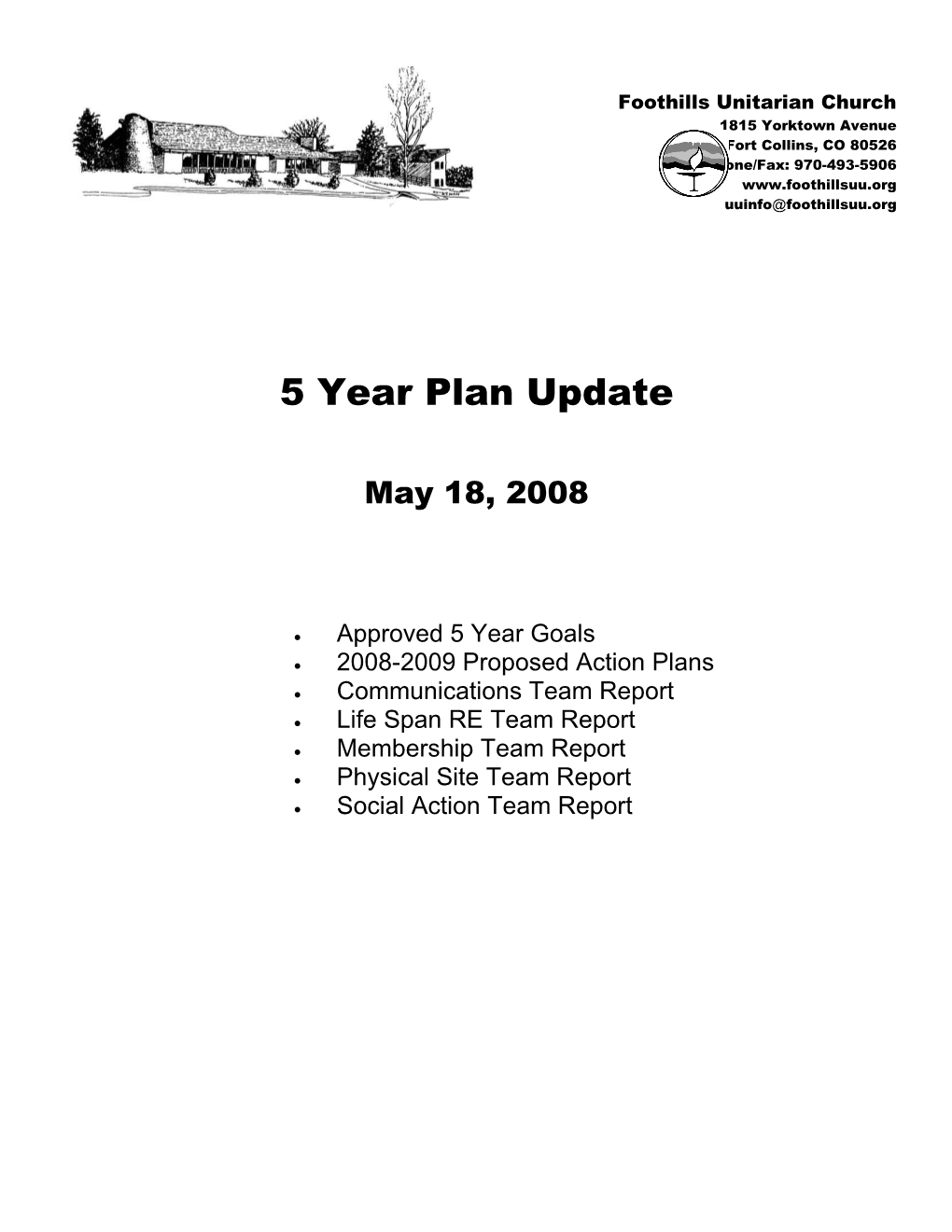 5 Year Plan Update