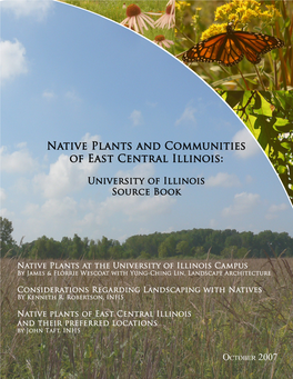 Native Plants of East Central Illinois and Their Preferred Locations”