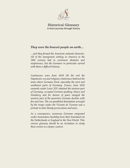 Historical Glossary a Short Journey Through History