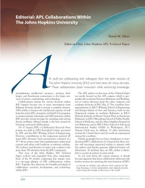 Editorial: APL Collaborations Within the Johns Hopkins University