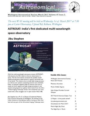 ASTROSAT: India's First Dedicated Multi-Wavelength Space
