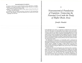 Neuroanatomical Foundations of Cognition 39 Empirical Engagement