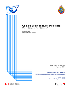 China's Evolving Nuclear Posture Part I - Background and Benchmark